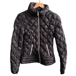 Saks Fifth Avenue Quilted Packable Down Black Jacket Full Zip Size XS